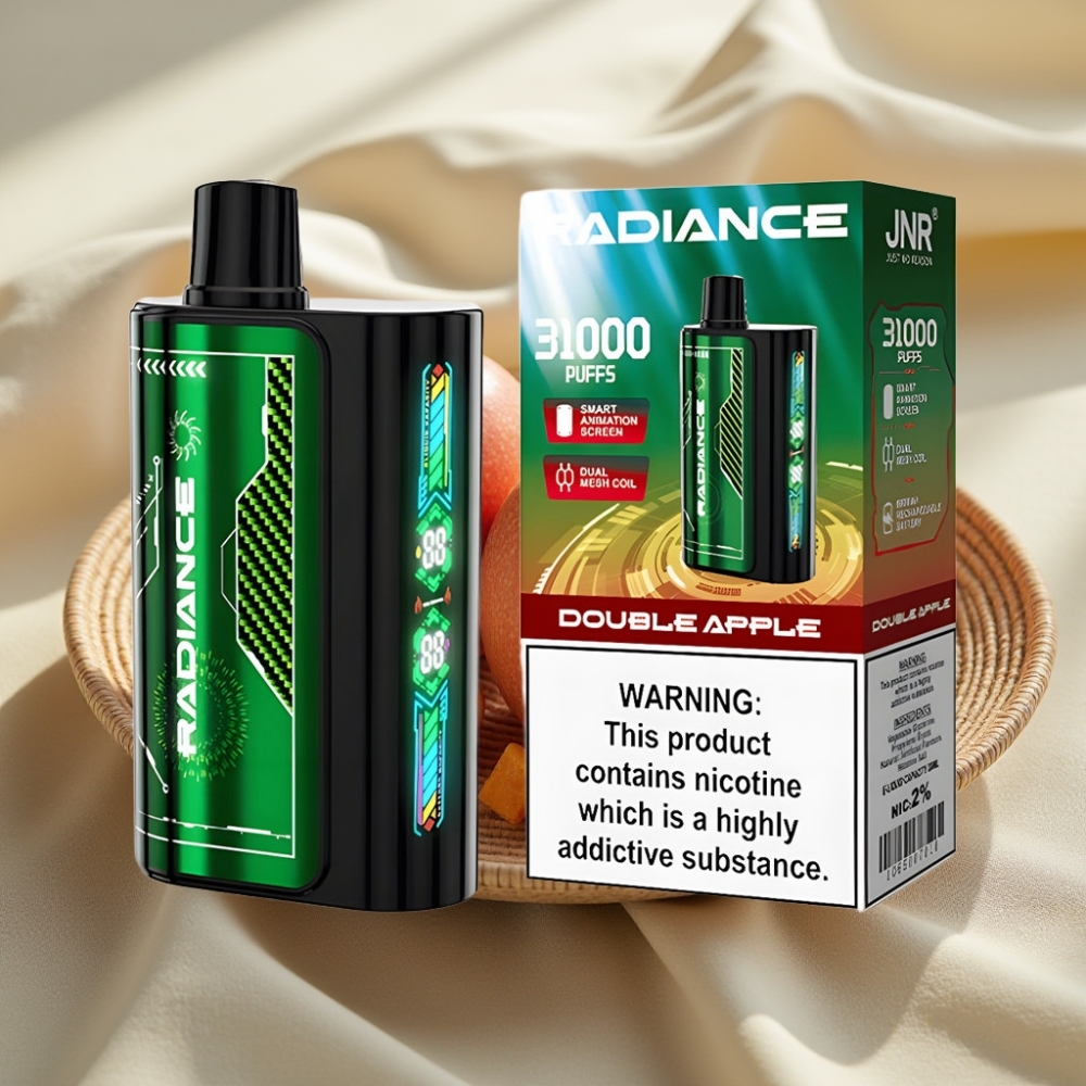 JNR Radiance 31000 Puffs DUBBELE APPEL Met Smart Animation Scherm & Dual Mesh Coil