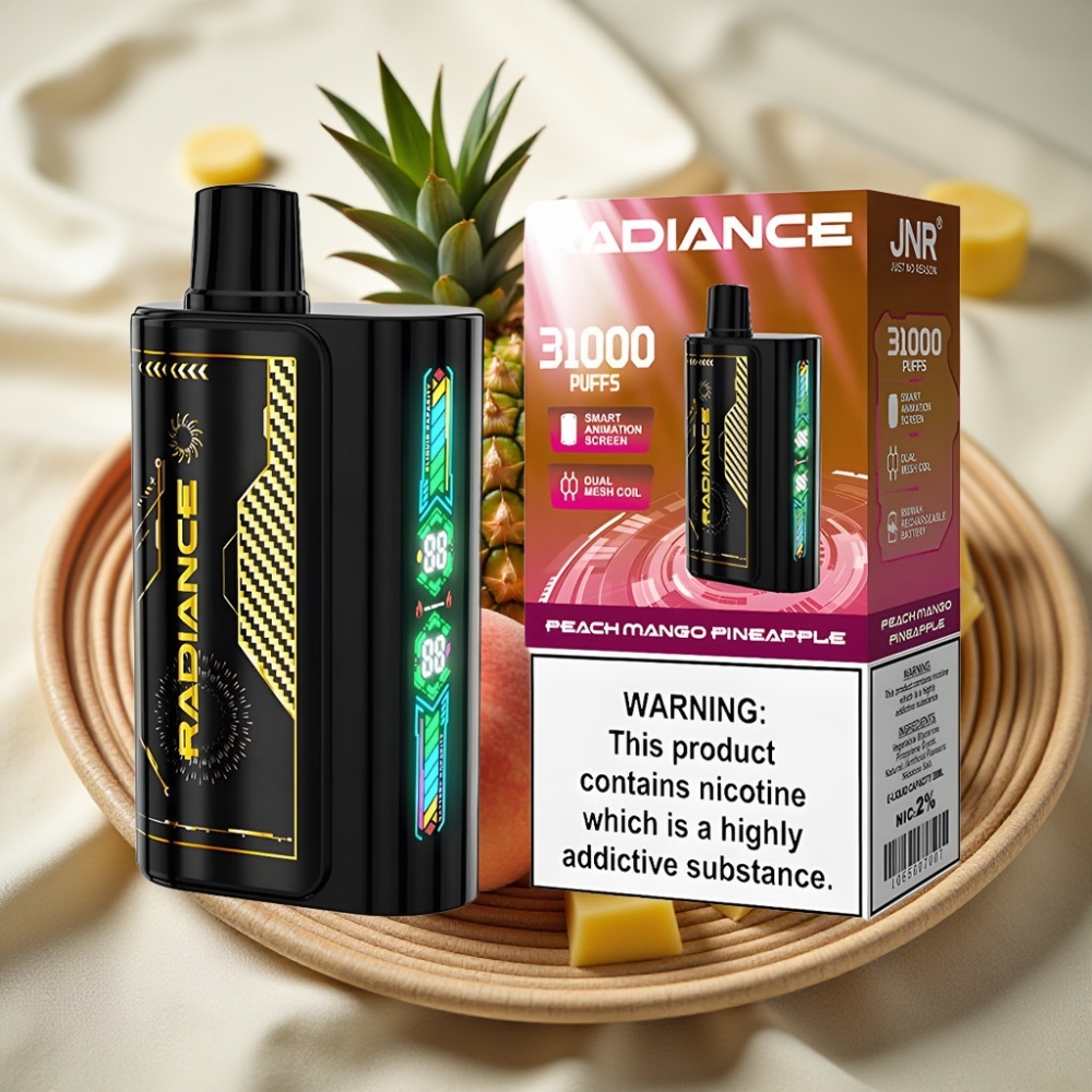 JNR Radiance 31000 Puffs Perzik Mango Ananas Dubbele Mesh Coil Oplaadbaar