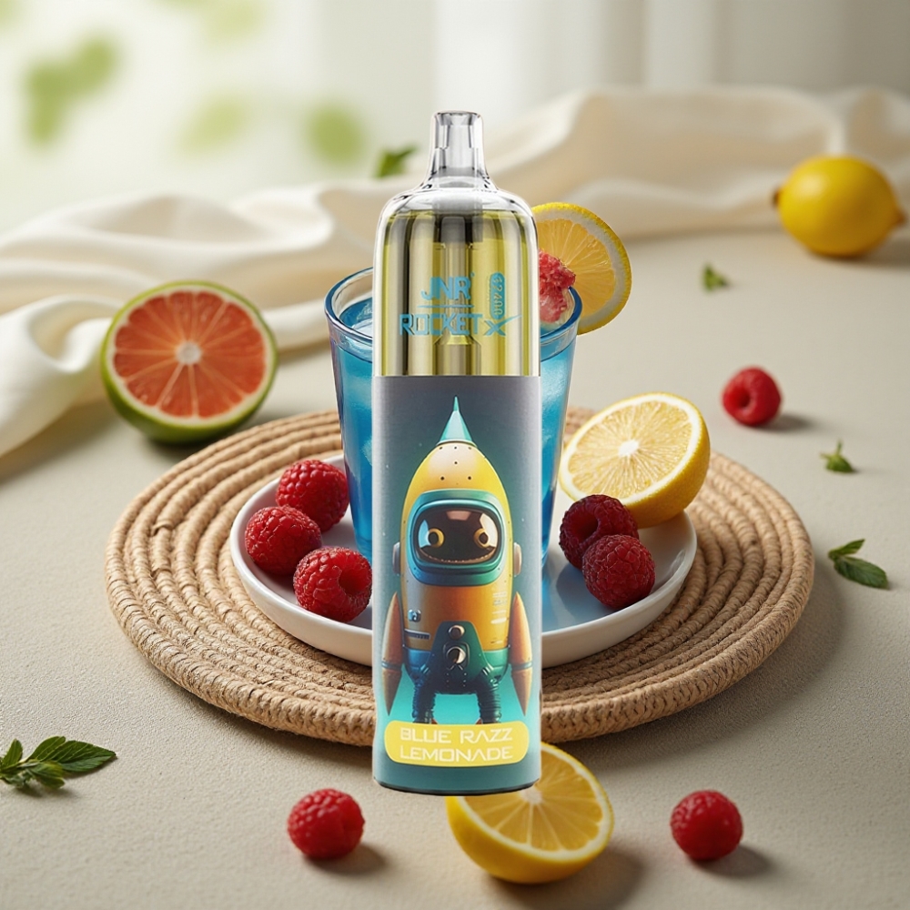 JNR Rocket-X 12400 Puffs Blauwe Framboos Limonade Disposable Vape met RGB verlichting en instelbare luchtstroom