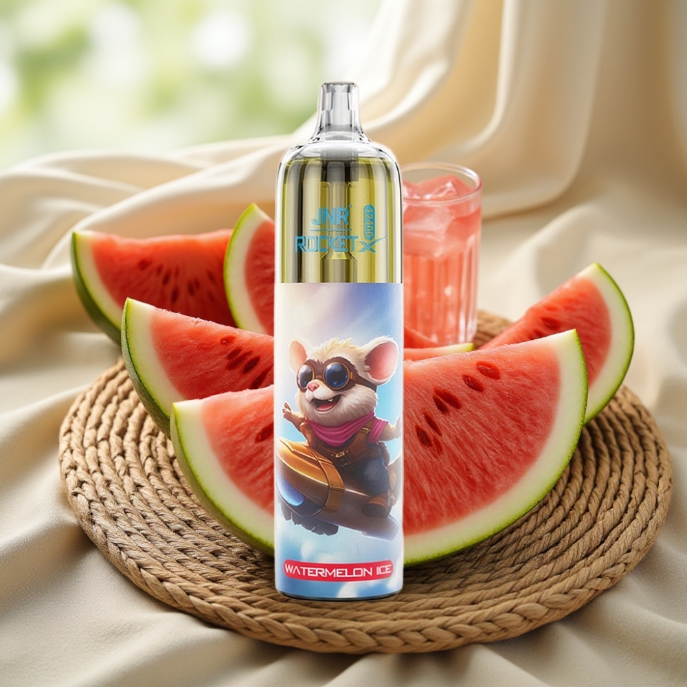 JNR Rocket-X 12400 Puffs Watermeloen Ijs Disposable Vape met RGB Verlichting en Instelbare Luchtstroom