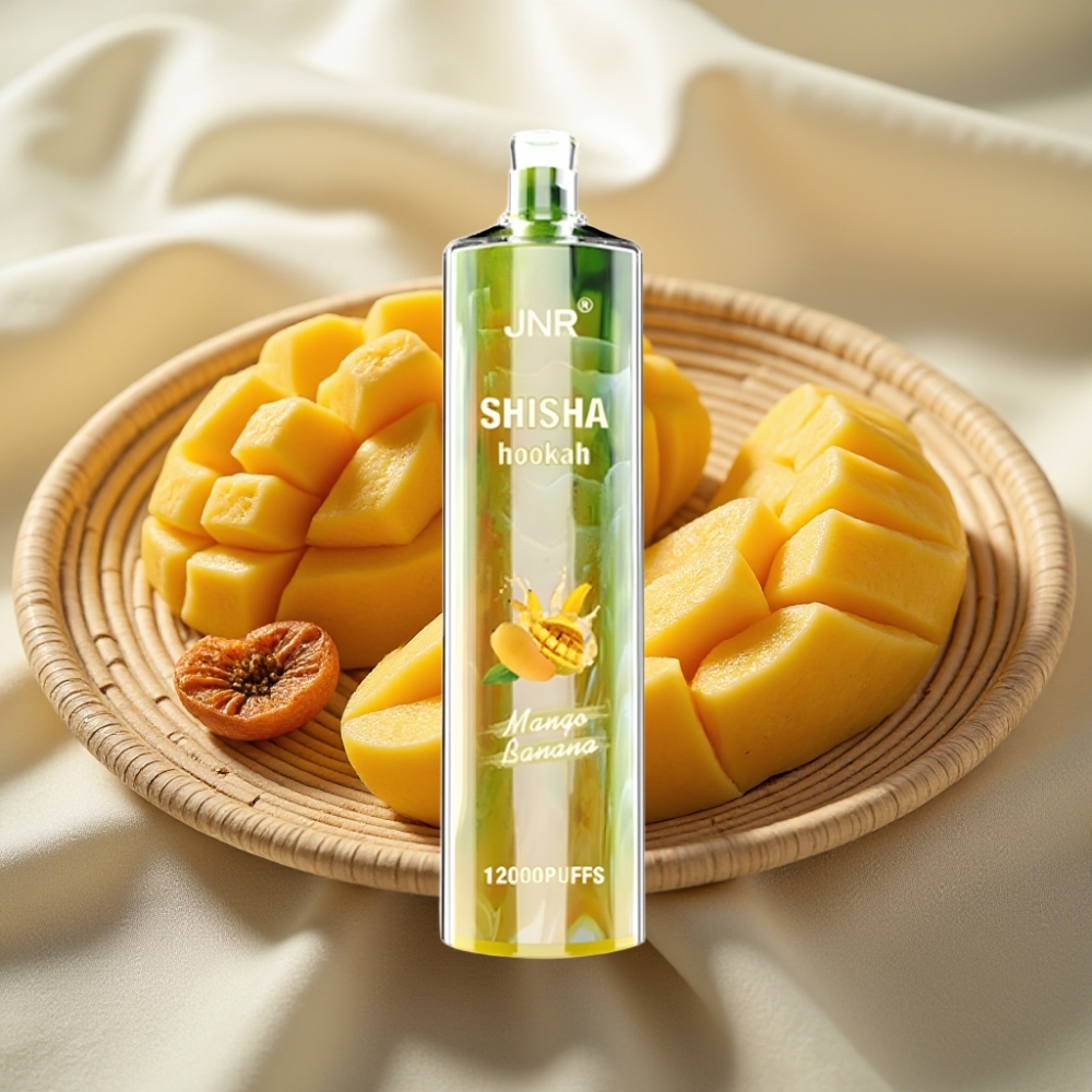 JNR Shisha Hookah 12000 Puffs Mango Banaan 750mAh 24ml 0.6 Ohm Mesh