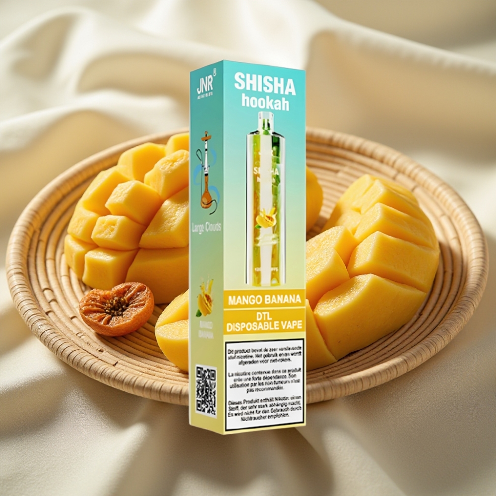JNR Shisha Hookah 12000 Puffs Mango Banaan 750mAh 24ml 0.6 Ohm Mesh