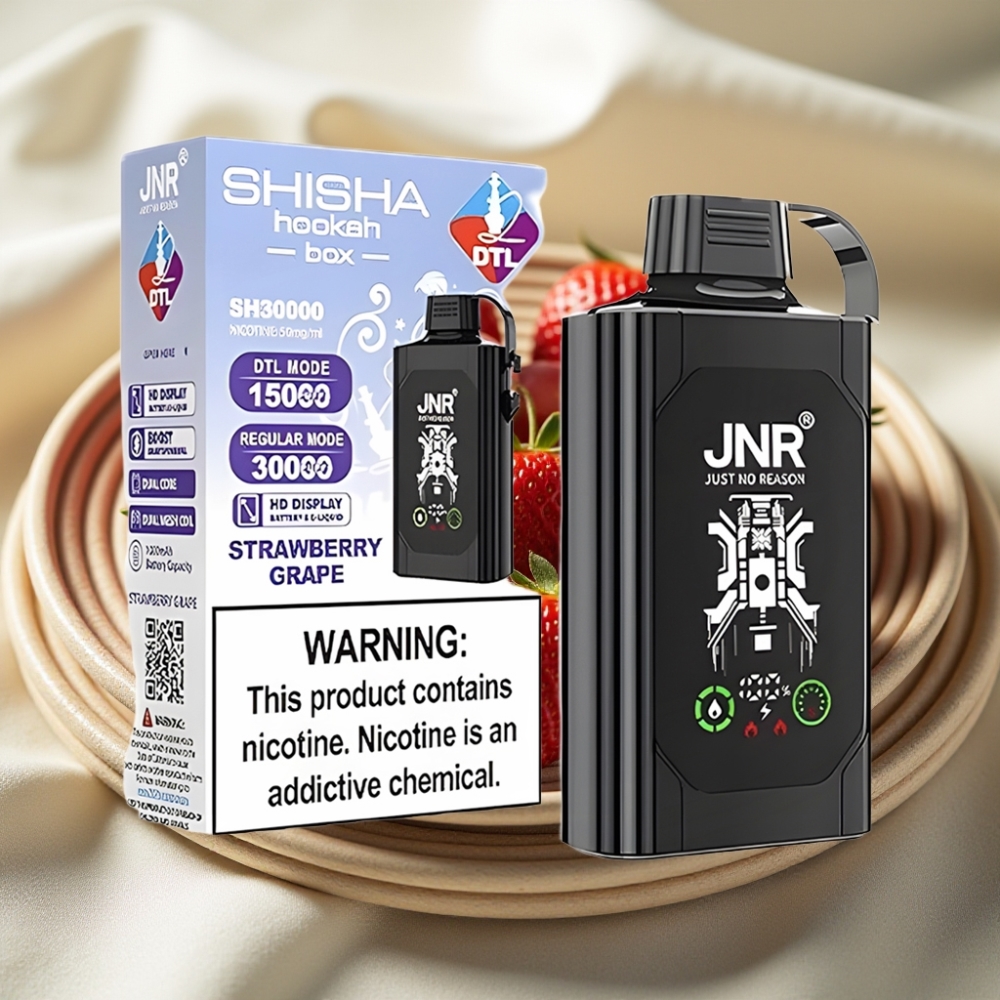 JNR Shisha Hookah Box 20500 Puffs Aardbei Druif Dual Mesh Coil Type-C 25ml