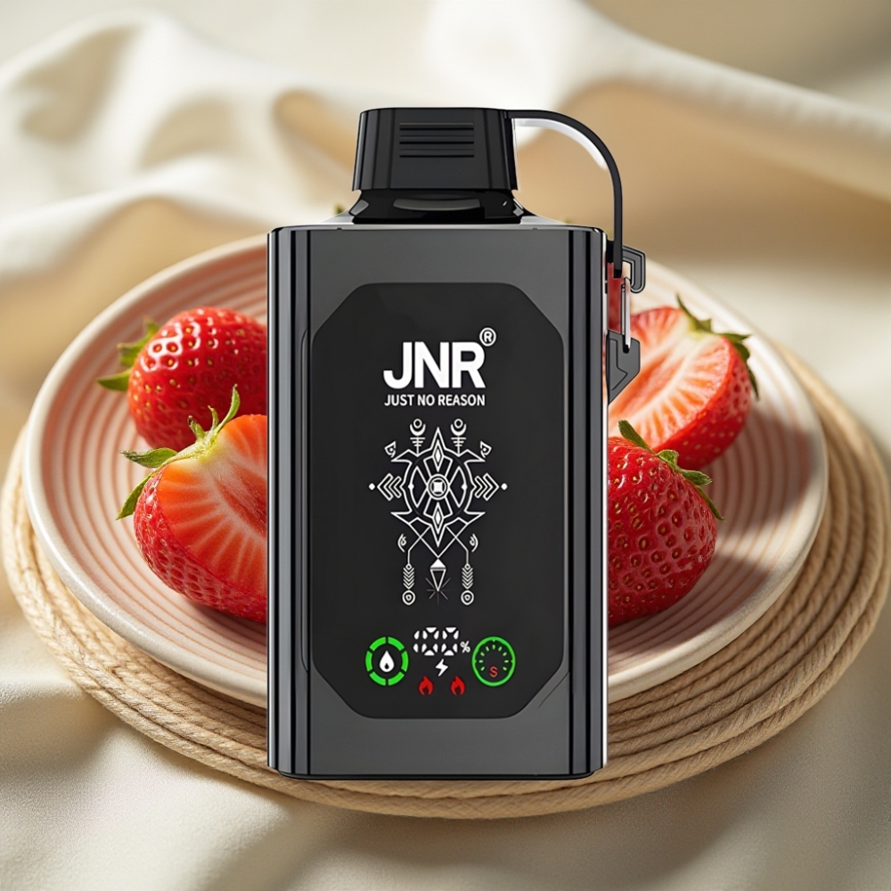 JNR Shisha Hookah Box 20500 Puffs Aardbei IJs HD Display Dual Mesh Coil Type-C
