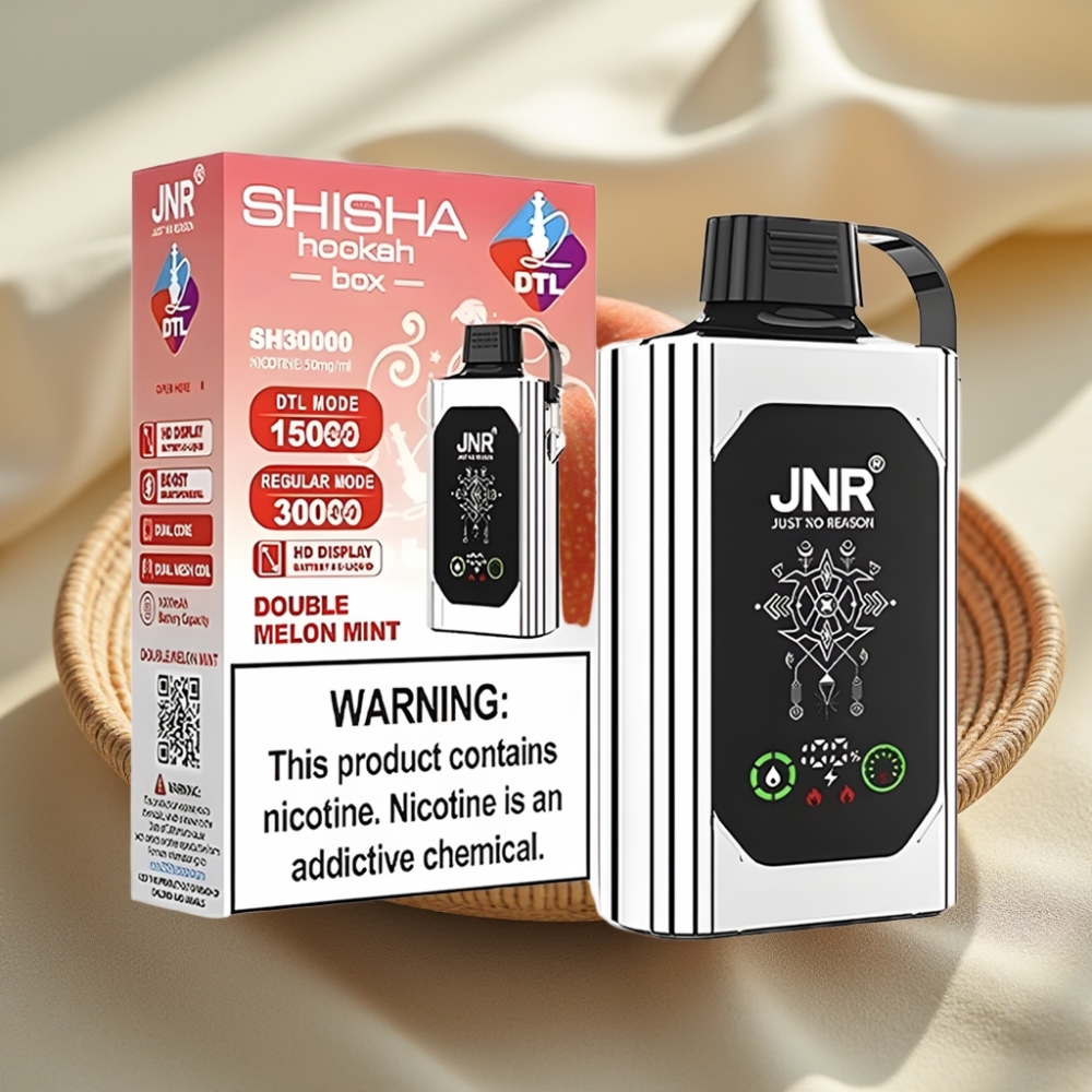 JNR Shisha Hookah Box 20500 Puffs Dubbele Appel HD Display Dual Mesh Coil Type-C