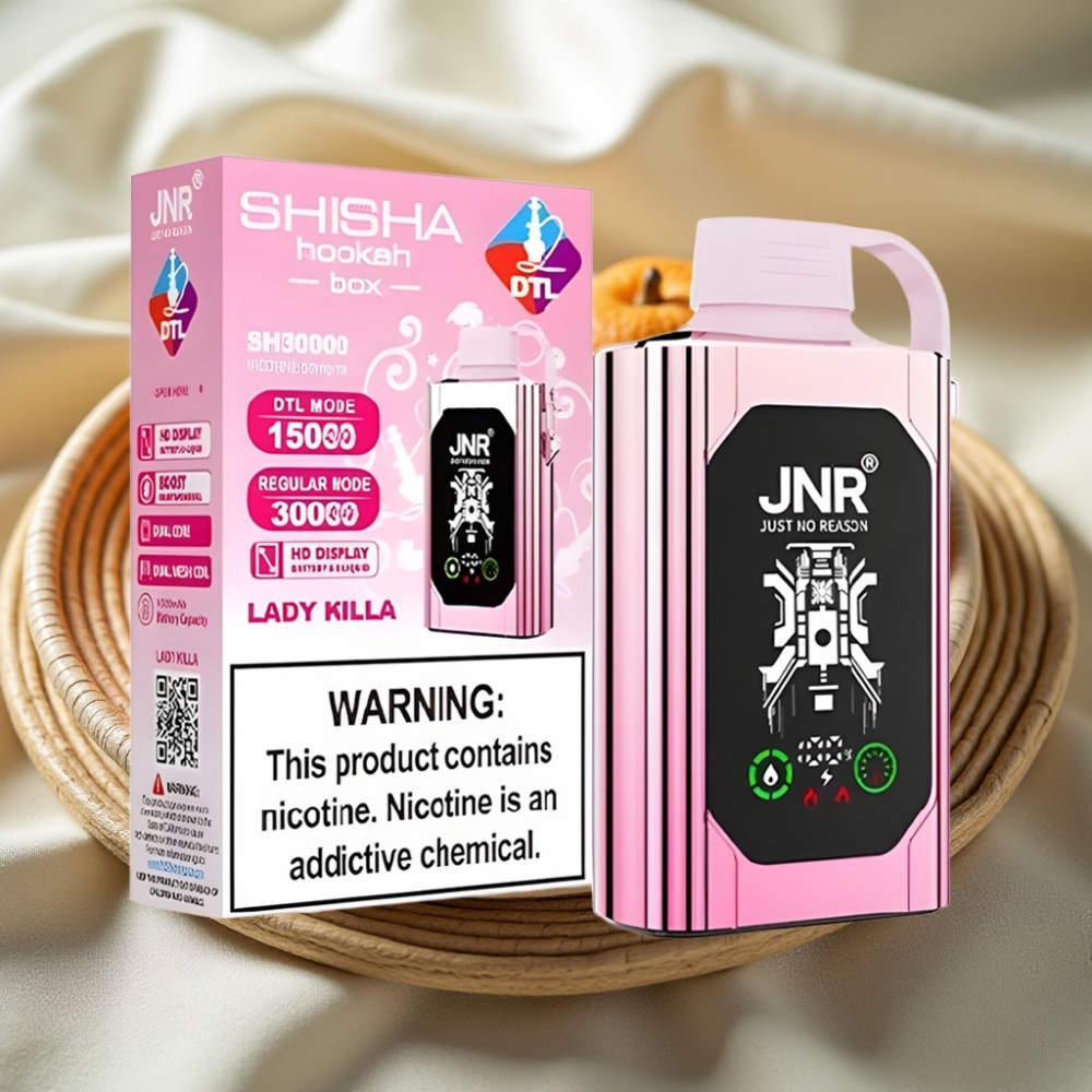 JNR Shisha Hookah Box 20500 Puffs Lady Killa HD Display Dual Mesh Coil Type-C