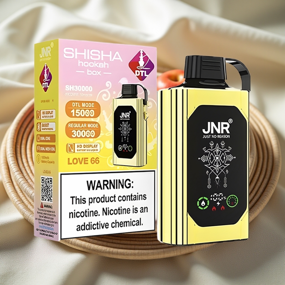 JNR Shisha Hookah Box 20500 Puffs Liefde 66 met HD Display, Dual Mesh Coil & Type-C