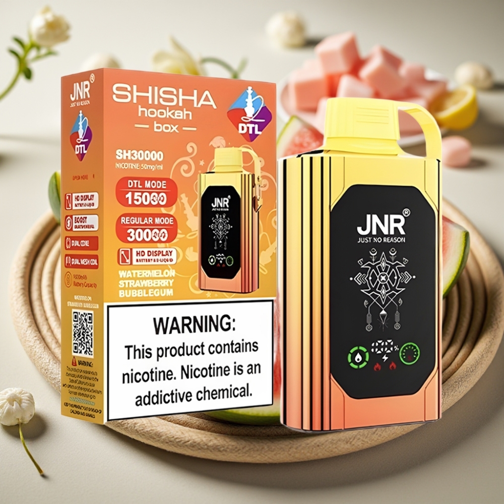 JNR Shisha Hookah Box 20500 Puffs Watermeloen Aardbei Bubblegum HD Display 1000mAh Type-C