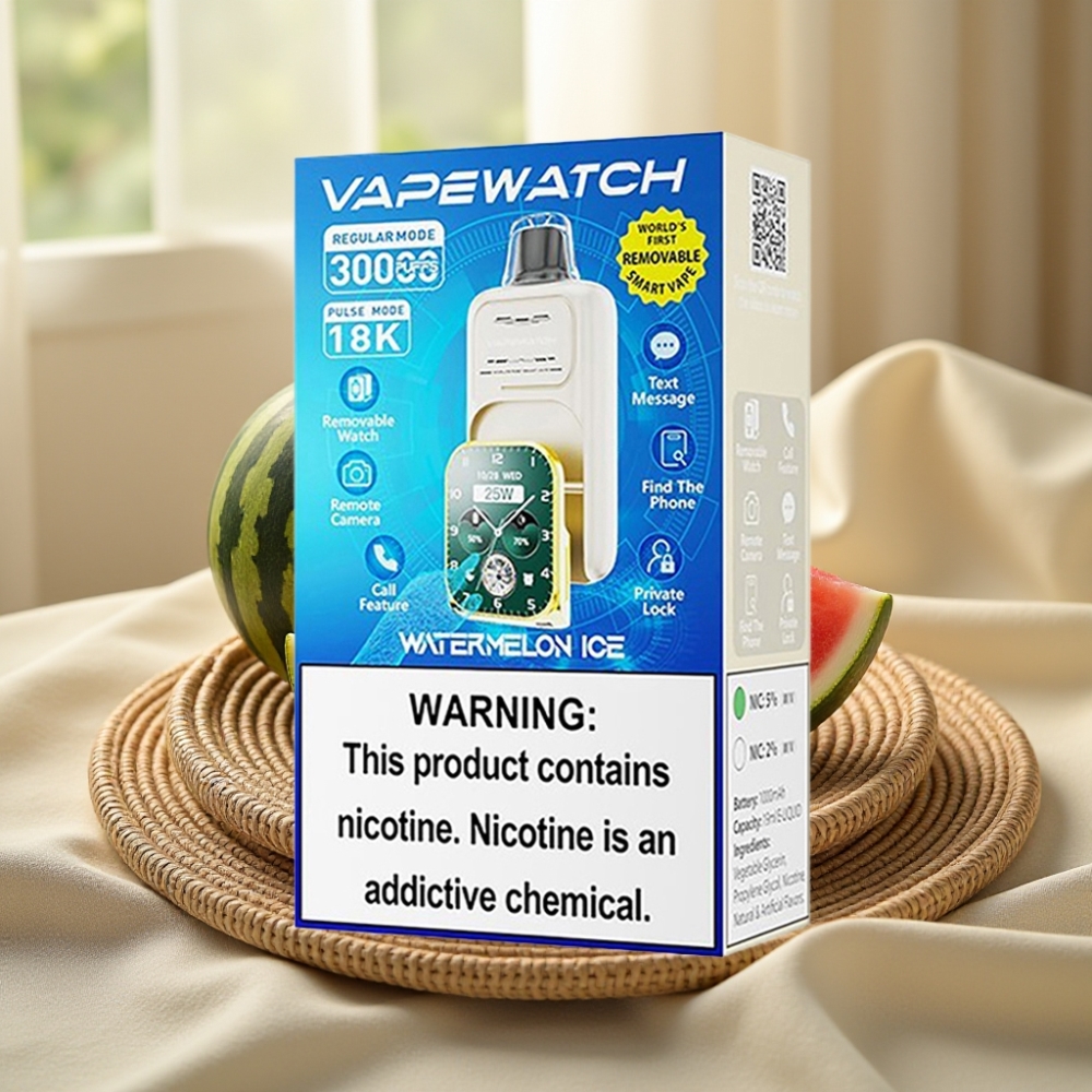 JNR VapeWatch 30000 Puffs Watermeloen IJs Dual Mesh Coil Type-C