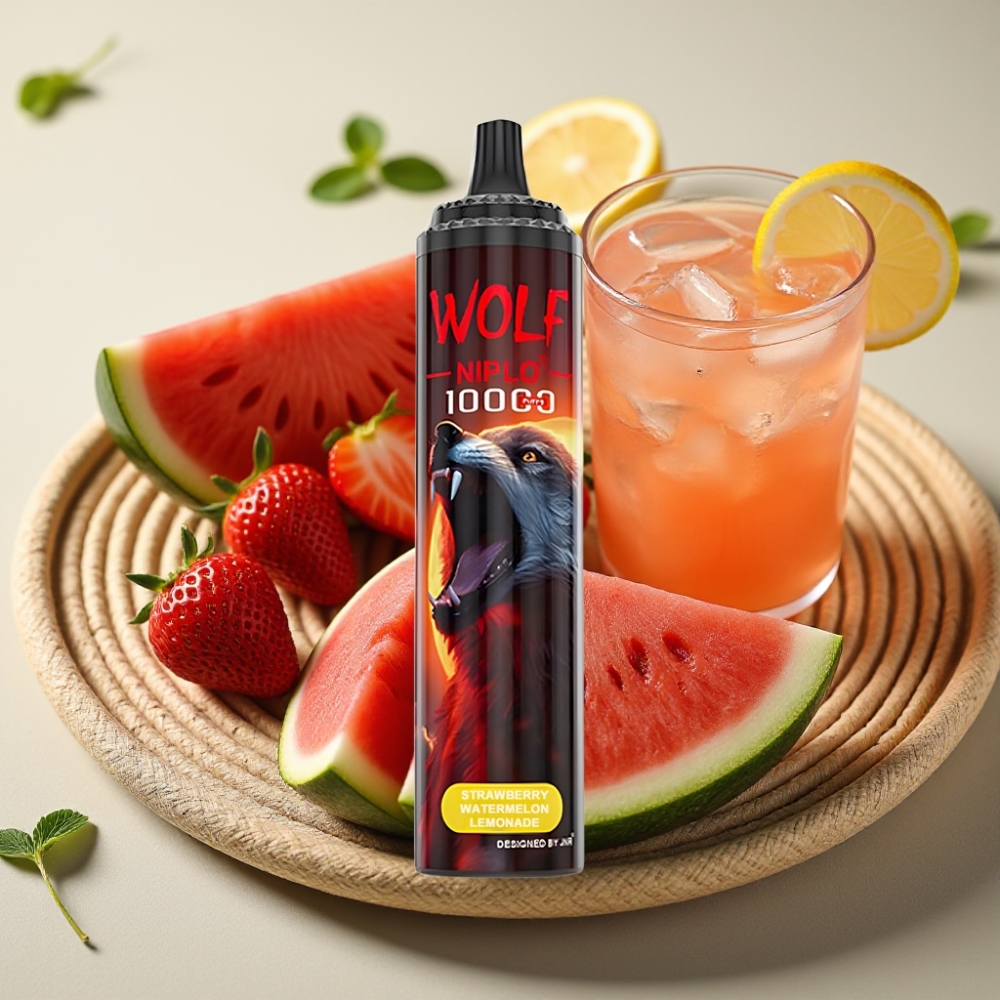JNR Wolf Niplo 10000 Puffs Aardbei Watermeloen Limonade Mesh 1.0 Ohm Type-C