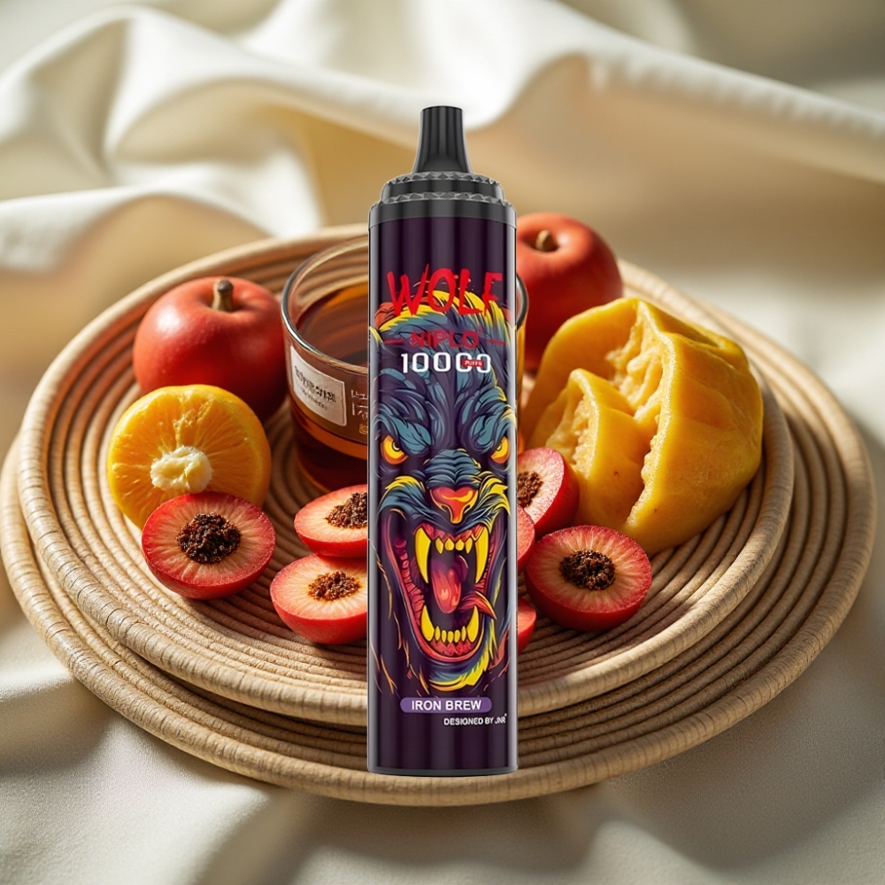 JNR Wolf Niplo 10000 Puffs IJzeren Bier met Mesh Coil 1.0 Ohm & Type-C