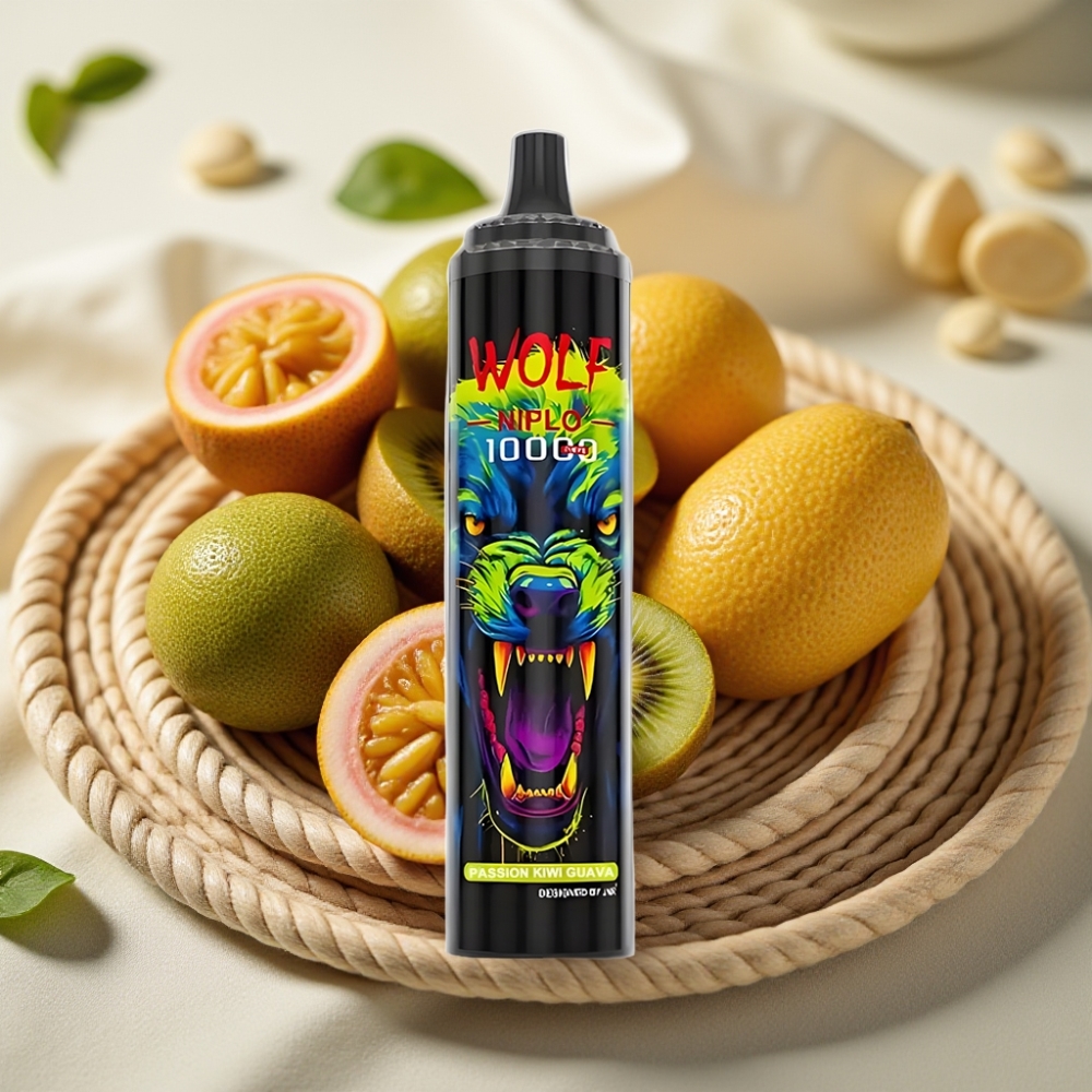JNR Wolf Niplo 10000 Puffs Passievrucht Kiwi Guava Mesh Coil 1.0 Ohm Type-C
