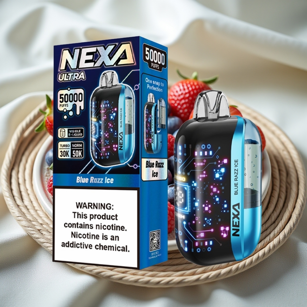NEXA Ultra 50000 Puffs Blauwe Framboos IJs 20ml 5% Nicotine Type-C