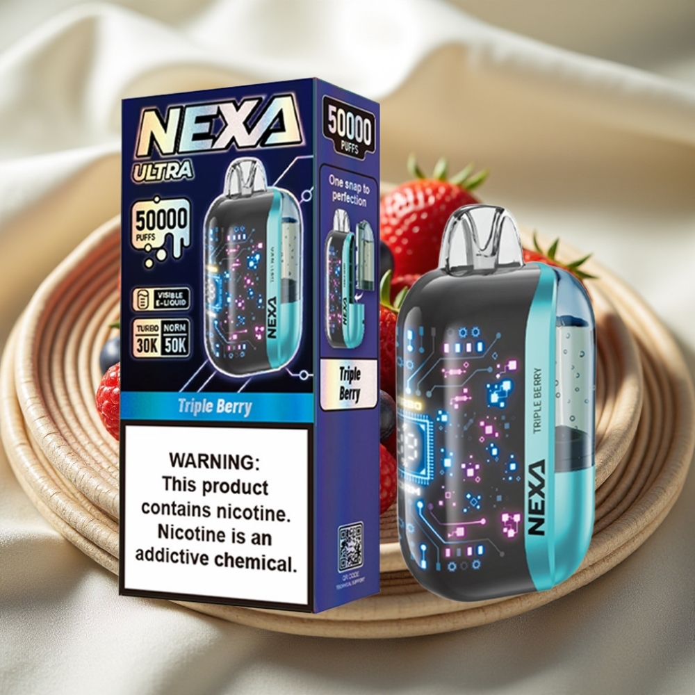 NEXA Ultra 50000 Puffs Drievoudige Bes Disposable Vape met 20ml en Type-C Laden