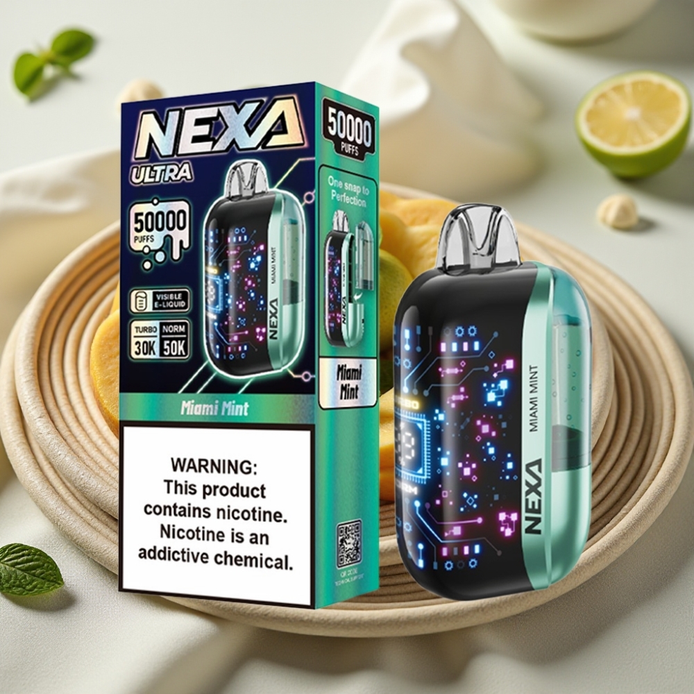 NEXA Ultra 50000 Puffs Miami Munt 20ml 5% Nicotine Typ-C Opladen