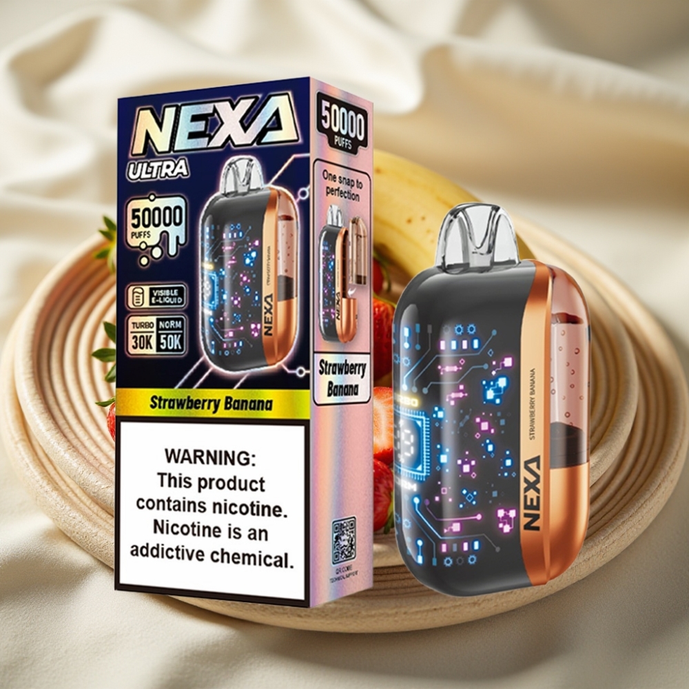 NEXA Ultra 50000 Puffs Wegwerp Vape Aardbei Banaan 20ml 5% Nicotine Type-C