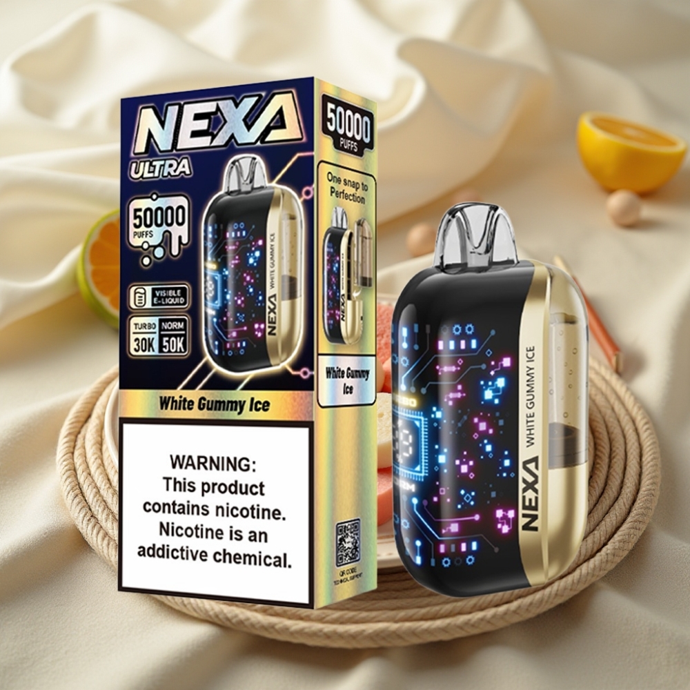 NEXA Ultra 50000 Puffs Witte Gummy IJs Disposable Vape 20ml 5% Nicotine
