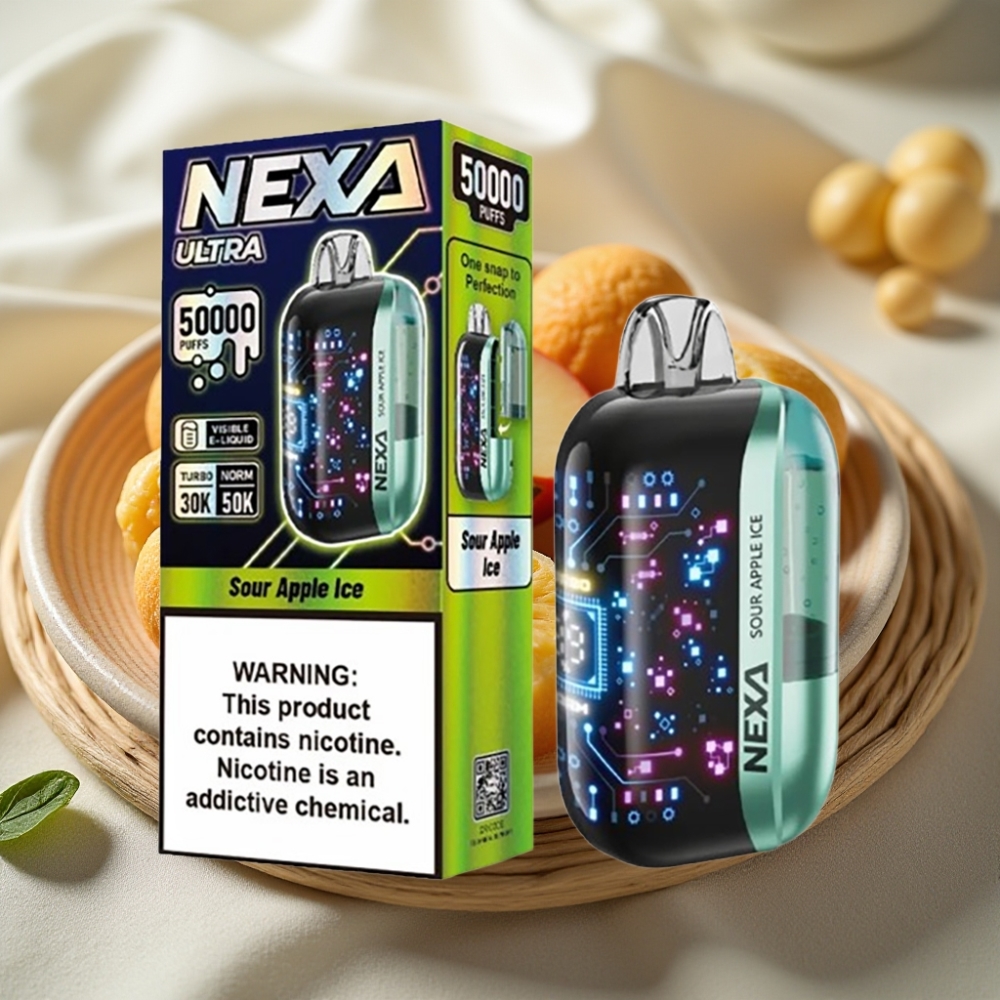 NEXA Ultra 50000 Puffs Zure Appel Ijs Disposable Vape 20ml 5% Nicotine Type-C