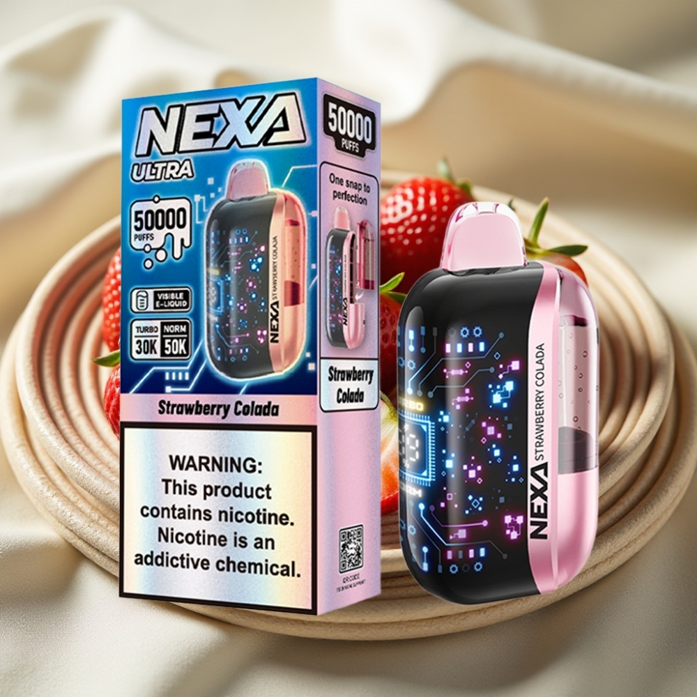NEXA Ultra 50K Wegwerp Vape Aardbei Colada 20ml 5% Nicotine 0.9ohm Dual Mesh