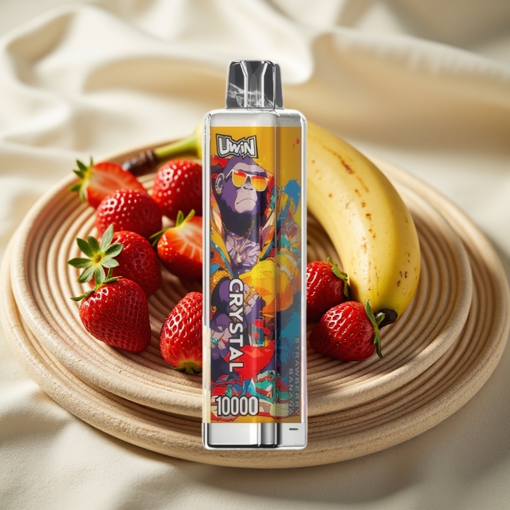 UWIN Crystal 10000 Puffs Aardbei Banaan 18ml 650mAh Type-C RGB