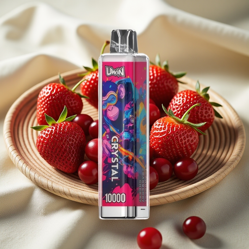 UWIN Crystal 10000 Puffs Aardbei Cranberry Kers Type-C Oplaadbaar 18ml