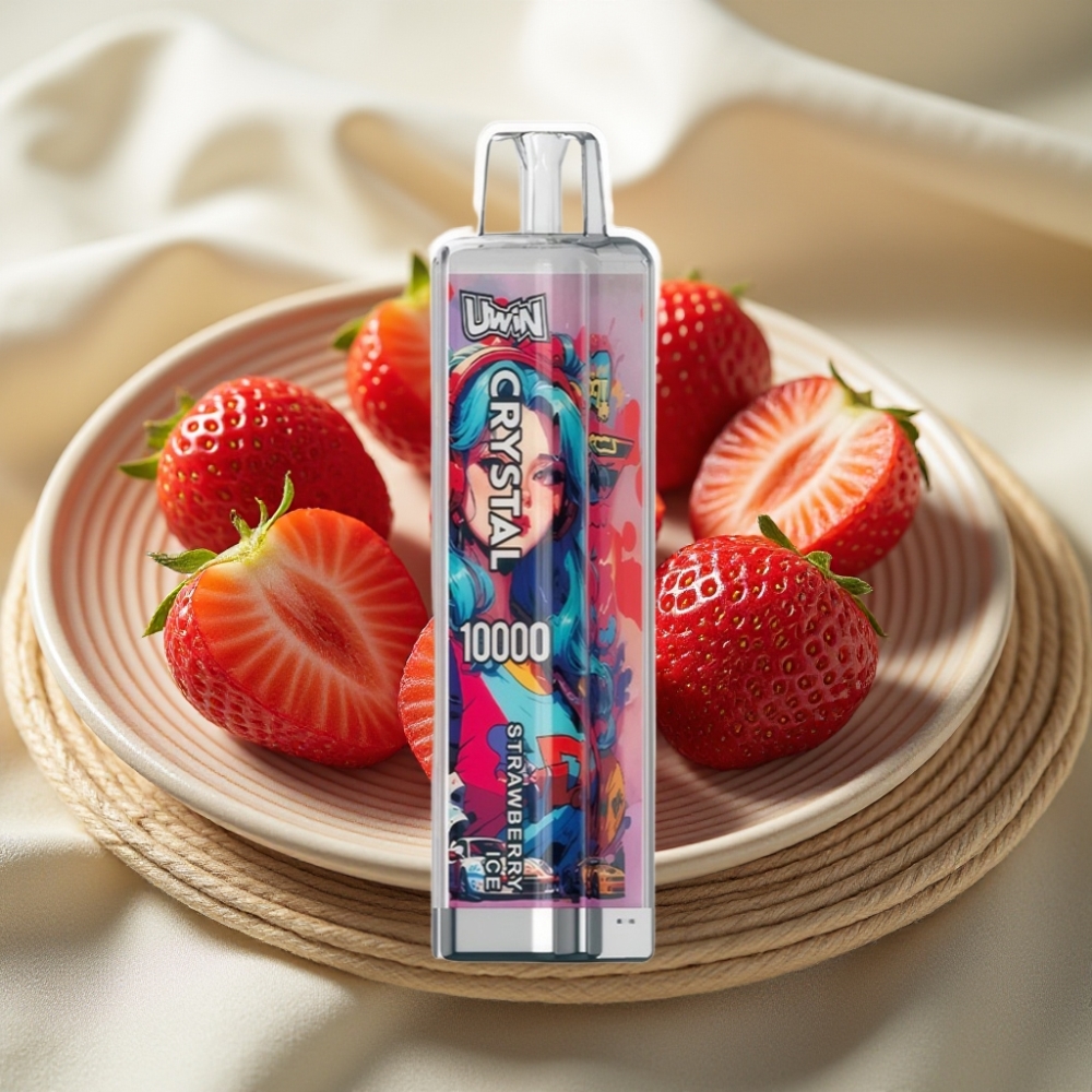 UWIN Crystal 10000 Puffs Aardbei IJs met 18ml vloeistof en RGB-verlichting