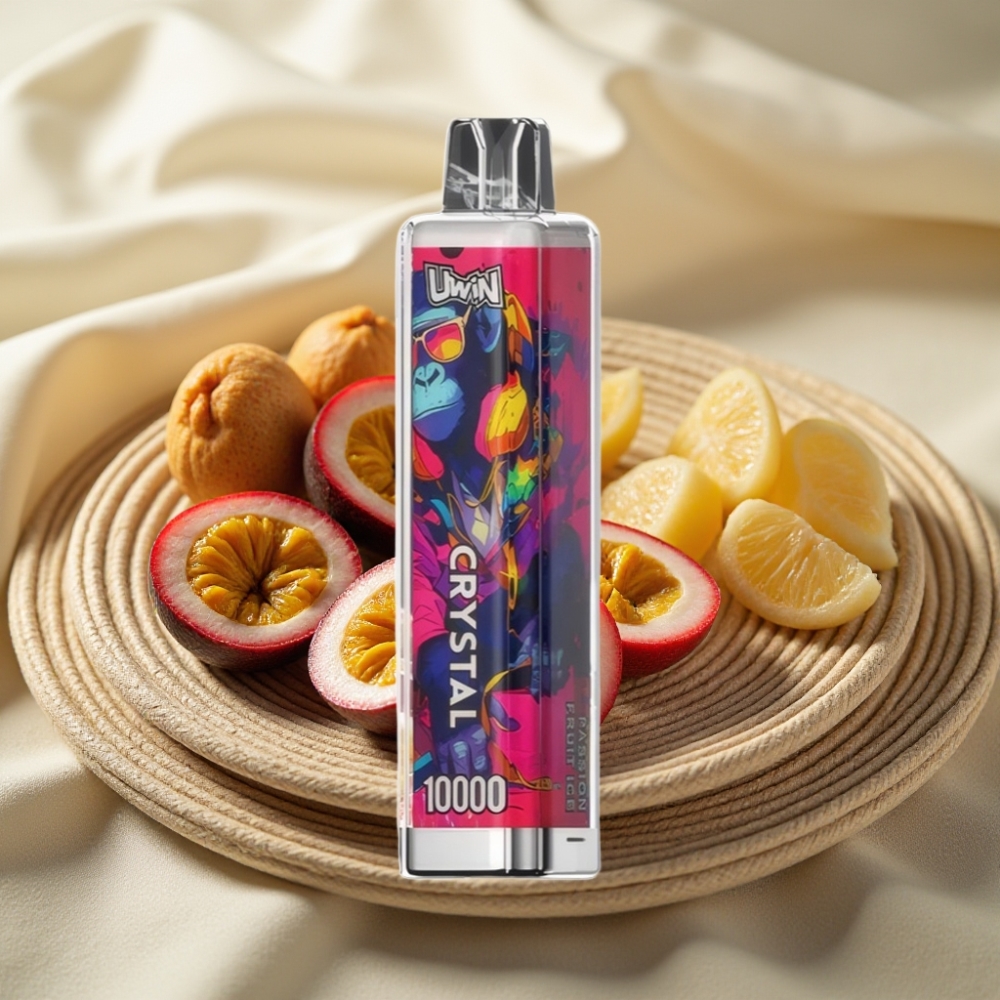 UWIN Crystal 10000 Puffs Passievrucht IJs met RGB-verlichting en Type-C opladen