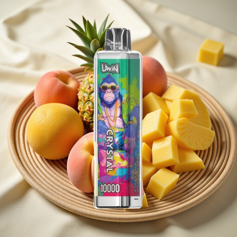 UWIN Crystal 10000 Puffs Perzik Mango Ananas met RGB-verlichting en Type-C opladen
