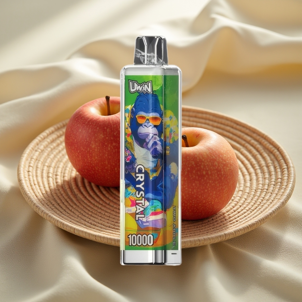 UWIN Crystal 10000 Puffs Twee Appel met 18ml vloeistof en RGB-verlichting