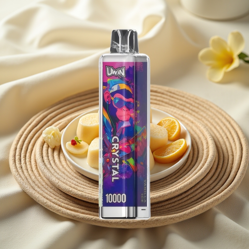 UWIN Crystal 10000 Puffs Vanille-IJs met RGB-verlichting, 18ml vloeistof, Type-C opladen