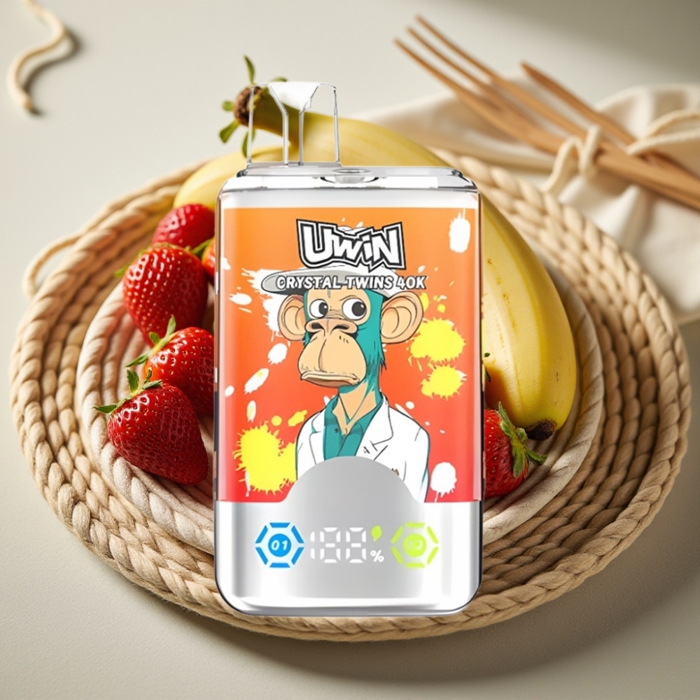 UWIN Crystal Twins 40000 Puffs Aardbei Banaan Liefde Dubbele Smaken 32ml Type-C