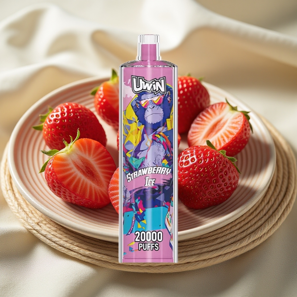 Uwin Shisha Hookah Crystal 20000 Puffs Aardbei IJs met Mesh Coil en Type-C