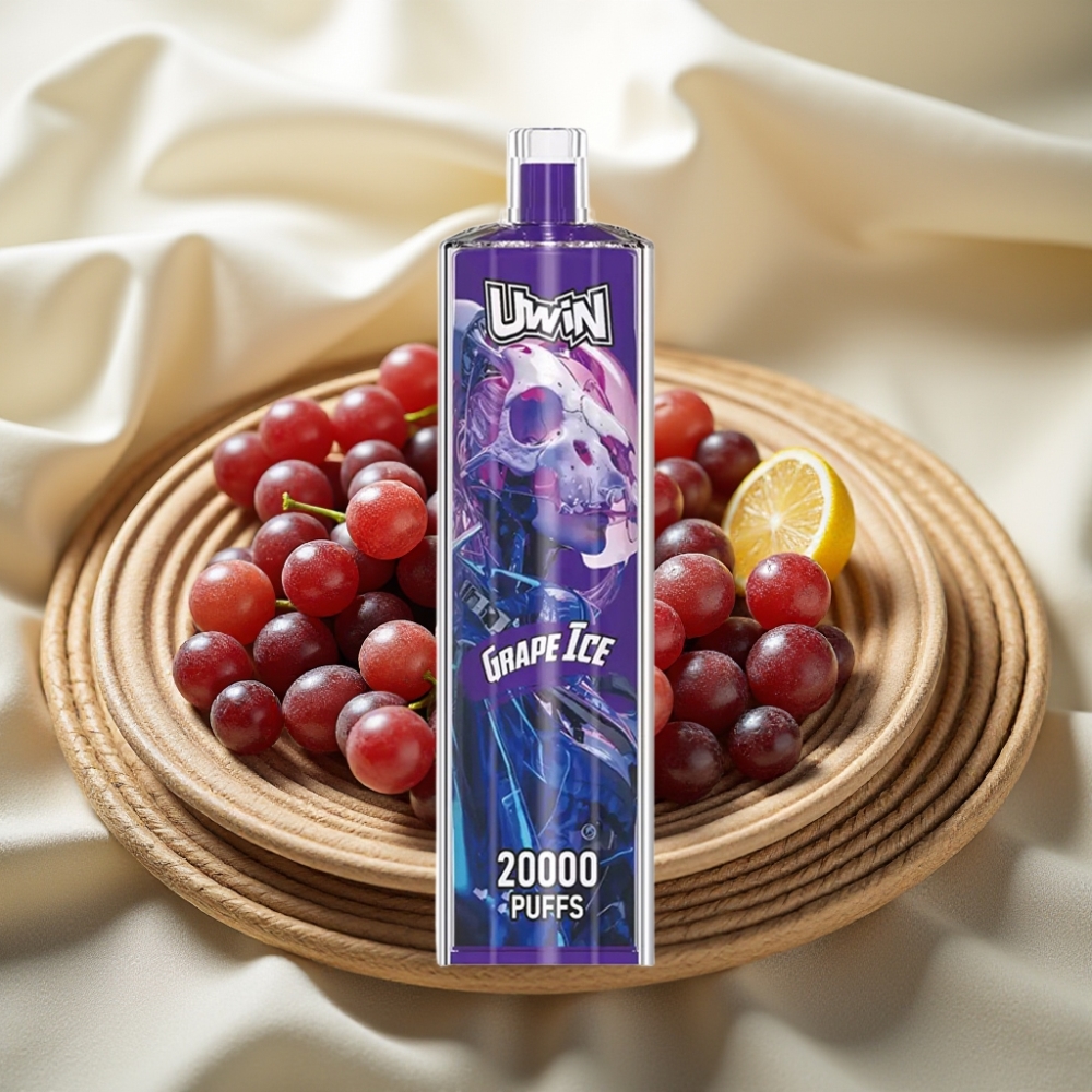 Uwin Shisha Hookah Crystal 20000 Puffs Druiven IJs Type-C Oplaadbaar 22ml Mesh Coil