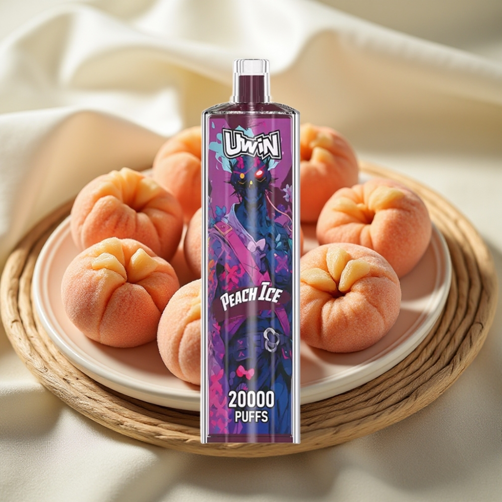 Uwin Shisha Hookah Crystal 20000 Puffs Perzik IJs met Mesh Coil en Type-C
